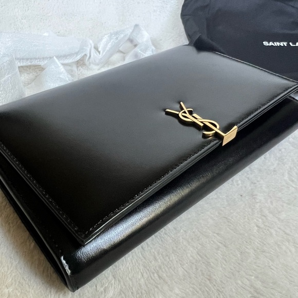 Saint Laurent Smooth Calfskin Monogram Gold Chain Wallet NWT in box - Picture 8 of 17